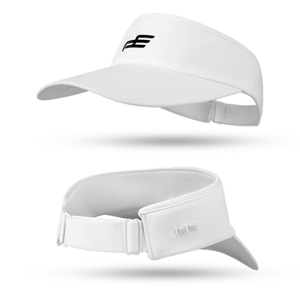PlayEagle white golf visor cap, side view and inside band