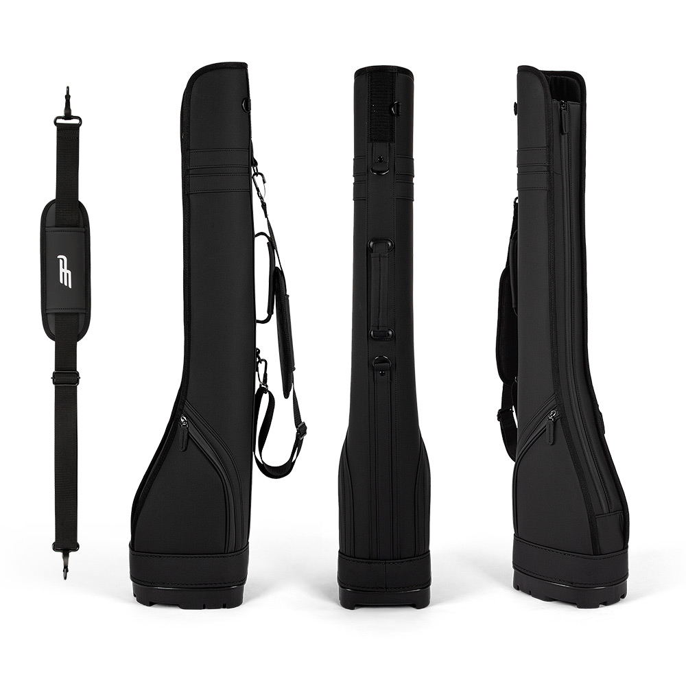 PlayEagle Golf Sunday Bag black detail with shoulder strap