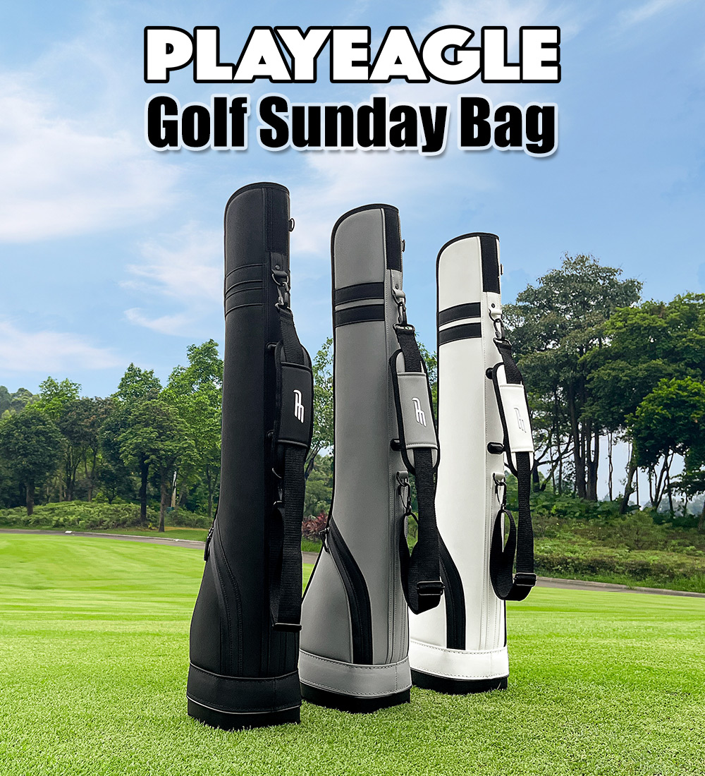 PlayEagle Golf Sunday Bag three colours on the course