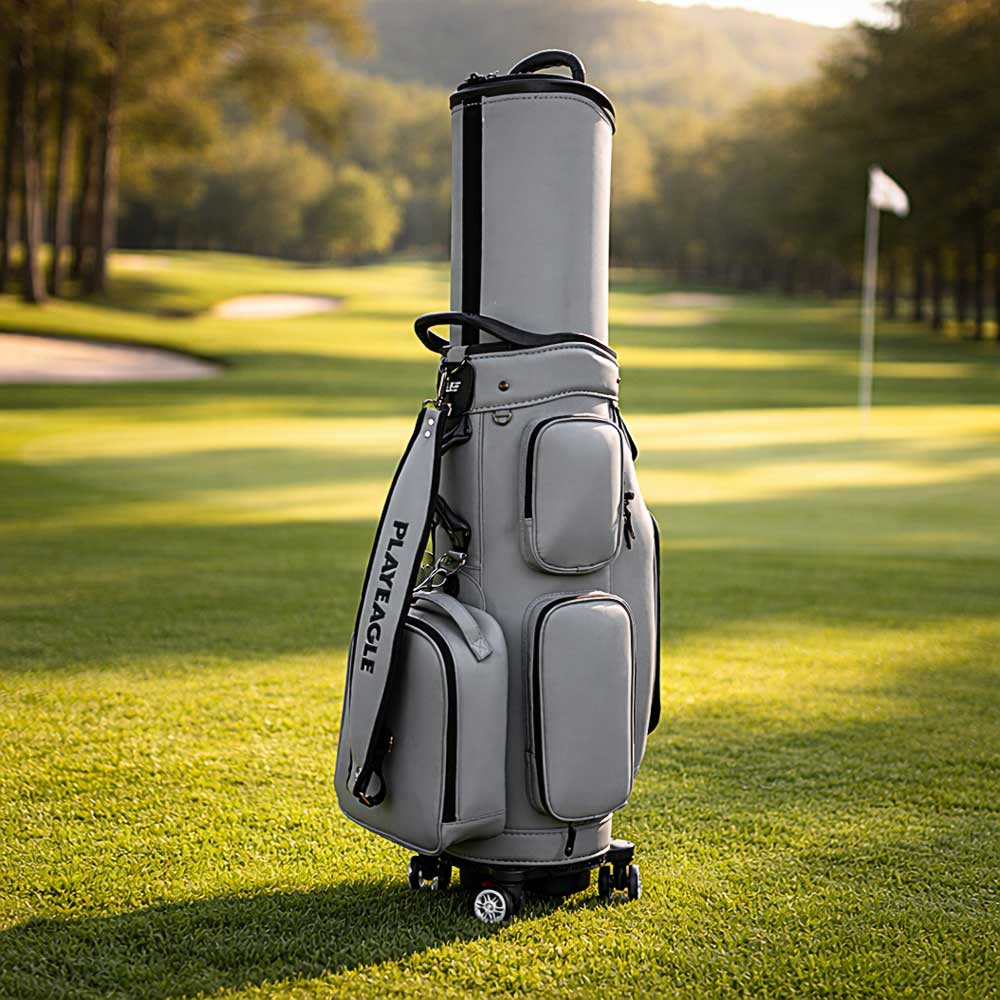 PlayEagle Golf Telescoping Cart Bag on the golf course fairway